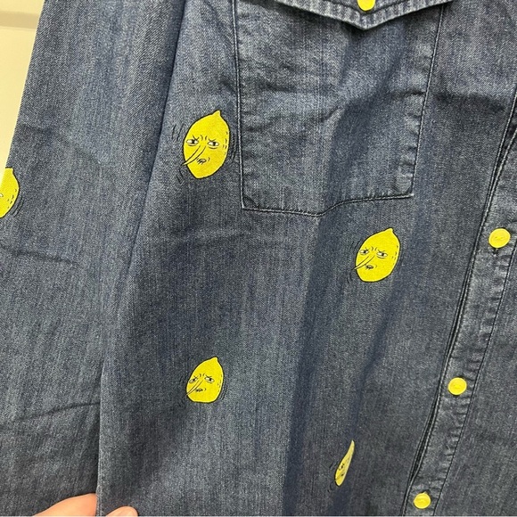 NEW Welovefine Adventure Time Lemon Denim Button Up - Picture 3 of 11